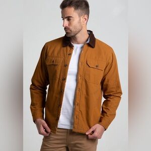 Tailor Vintage Stretch Canvas Shirt Jacket with Sherpa Lining Mens Size M